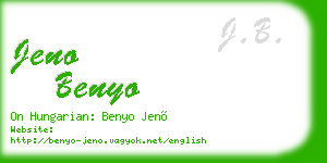 jeno benyo business card